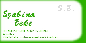 szabina beke business card